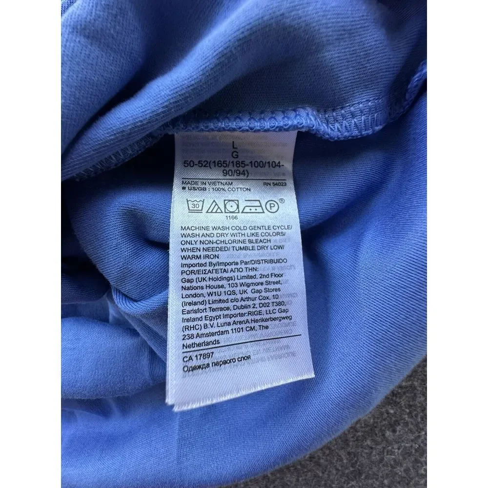Banana Republic‎ Shirt Mens Large Blue Polo Luxury Tough Performance Cotton